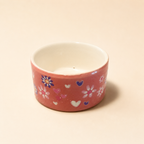 Handbemalter Blumentopf Herzblüte in Rosa mit bunten Blumen und Herzen